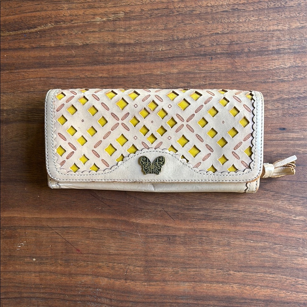 Anna Sui Yellow and Cream Women's Wallet